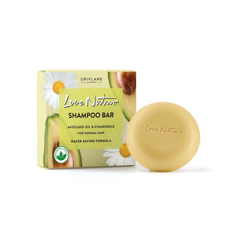 شامپو جامد آووکادو و بابونه لاونیچر اوریفلیم LOVE NATURE Shampoo Bar Avocado Oil & Chamomile for Normal Hair Oriflame