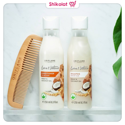 شامپو گندم و نارگیل لاونیچر اوریفلیم مناسب موهای خشک و آسیب دیده LOVE NATURE Shampoo for Dry Hair Wheat & Coconut Oil Oriflame