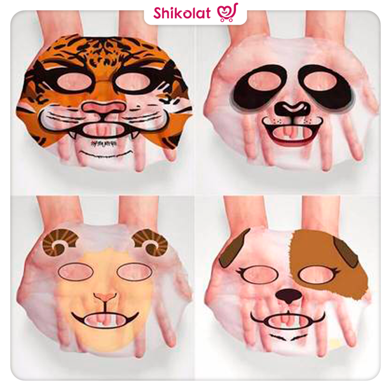 ماسک ورقه ای حیوانات بیوآکوا Cute Animal Face Masks Nourish Sheep/ Tender Panda/ Addict Dog/ Supple Tiger BioAqua