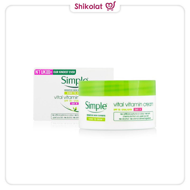 کرم روز ویتامینه اس پی اف 15 سیمپل Simple Kind to Skin Vital Vitamin Day Cream SPF 15