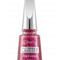 لاک ناخن اکلیلی مدل Glitter رنگ روبی لایت صورتی قرمز نقره ای شماره Gl0۳  فلورمار Flormar