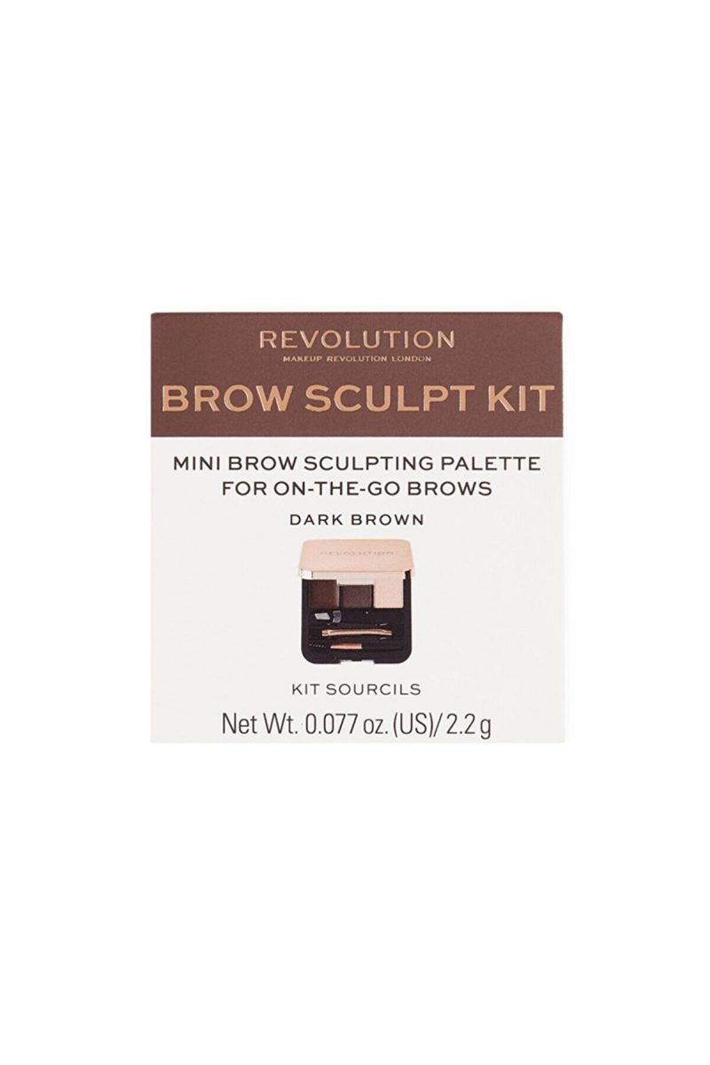 کیت سایه ابرو تیره 3 رنگ Brow Sculpt Kit Dark رولوشن Revolution شیکولات
