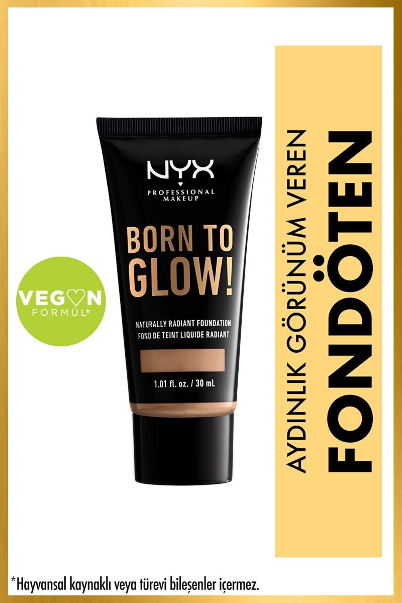 کرم پودر Born To Glow! Naturally Radiant Foundation رنگ  حجم 30 میل نیکس NYX شیکولات
