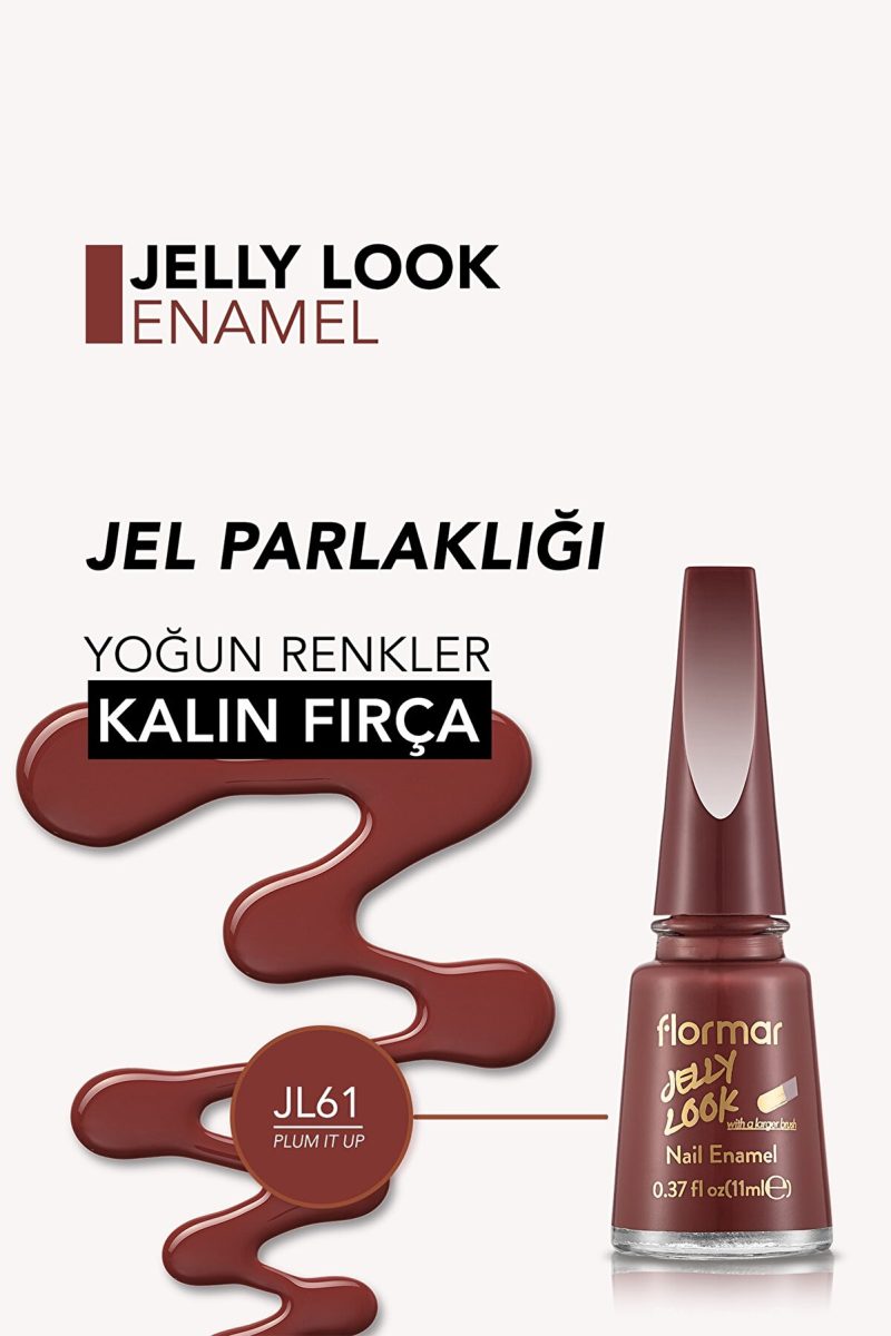 لاک ناخن ژله ای مدل Jelly Look رنگ قهوه ای تیره شماره JL61 فلورمار Flormar شیکولات