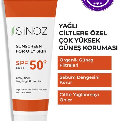 کرم ضد آفتاب صورت برای پوست های چرب Spf+50 و حجم 50 میل سینوز Sinoz شیکولات