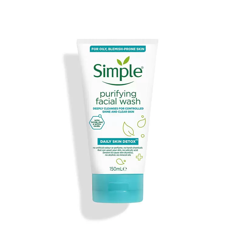 ژل شستشوی پوست چرب و مختلط سیمپل حجم 150 میل Simple Daily Skin Detox Purifying Face Wash