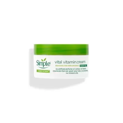 کرم شب ویتامینه ضروری سیمپل محافظ SPF15 حجم ۵۰ میل Simple Kind to Skin Vital Vitamin Night Cream