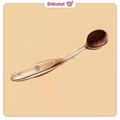 براش آرایشی کرم پودر مایع جوردانی گلد اوریفلیم مدل Oval رنگ طلایی Giordani Gold Oval Make-up Brush Oriflame
